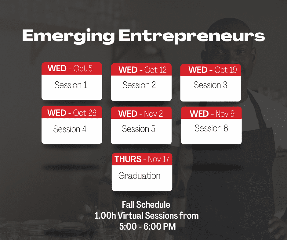 Emerging Entrepreneurs Program Schedule Fall Session